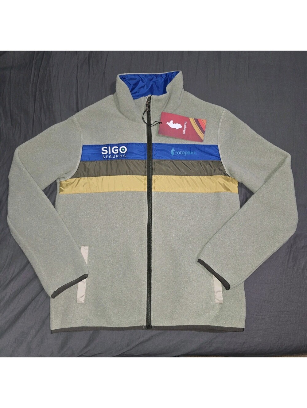 Cotopaxi Teca Fleece Jacket Mens S Grey Colorblock Full Zip Hiking Outdoor
